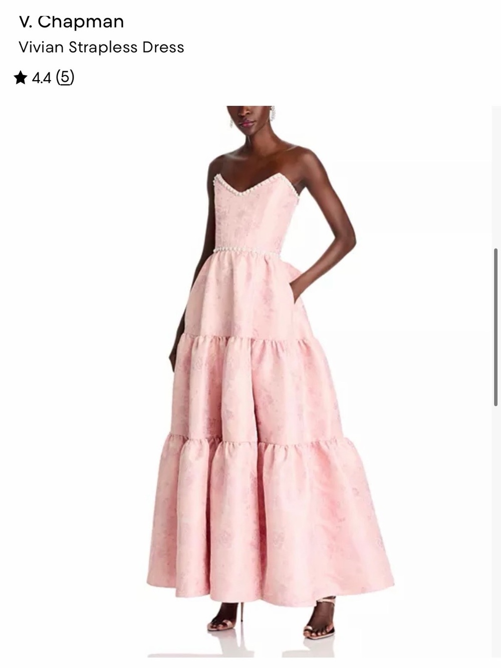 V. Chapman Pink Tiered Maxi Dress